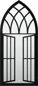 vidaXL fekete vas kerti tükör kültéri használatra 100 x 45 cm