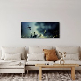 Kép - szitakötő a csillogó éjszakában (120x50 cm)