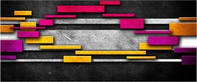 Egy kép a színes absztrakció fekete alapon (120x50 cm)