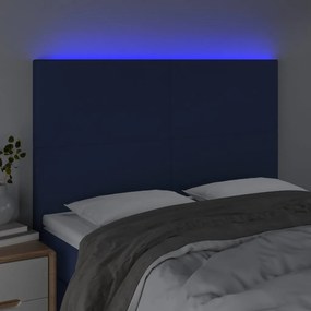 kék szövet LED-es fejtámla 144x5x118/128 cm
