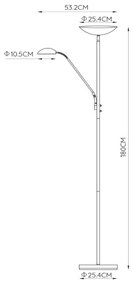 Lucide 19791/24/02 - LED Dimmelhető állólámpa ZENITH LED/20W + LED/4W/230V