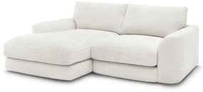Fehér zsenília sarokkanapé (bal oldali-heverő résszel) Leonore – Bobochic Paris