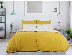 B.E.S. Petrovice Pamut ágynemű Double face mustár/kávé