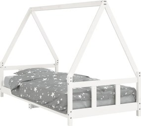 vidaXL fehér tömör fenyőfa gyerekágykeret 90 x 200 cm