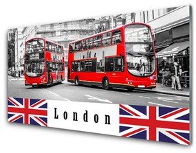 Modern üvegkép London Bus Art 120x60cm