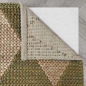 Zöld-natúr színű kézi szövésű jutakeverék szőnyeg 160x230 cm Effie Diamond – Flair Rugs
