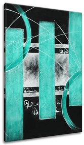 Gario Kézzel festett kép Türkiz vonalak Méret: 70 x 100 cm