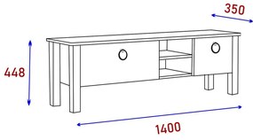 TV asztal/szekrény Tuteku 1 (fehér) . 1095363