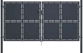 vidaXL antracit színű acél kerti kapu 300 x 150 cm