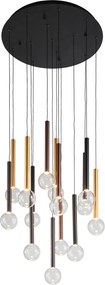 Italux modern függeszték alinos fekete réz arany itxpnd-24019-14a-bk