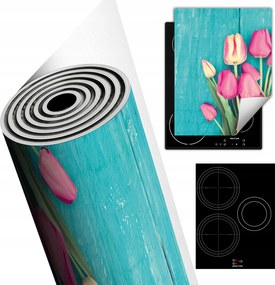 Tűzhelyvédő Szőnyeg Asztali Dekoráció 40x52 türkiz fa tulipán