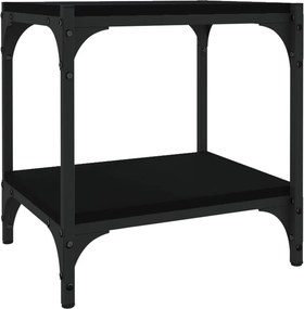 vidaXL fekete szerelt fa és acél TV-szekrény 40x33x41 cm