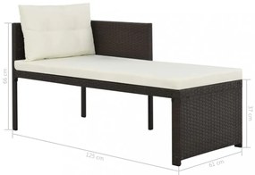 4 részes barna polyrattan kerti társalgó szett