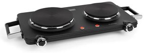 Klarstein Cookorama, elektromos főzőlap, két főzőlap, 1900 - 2250 W, 150/180 mm Ø, 5 szint, fekete
