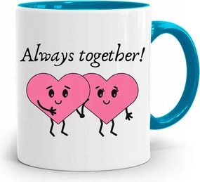 Always Together Kék Bögre Valentin Napra, fényképes nyomattal