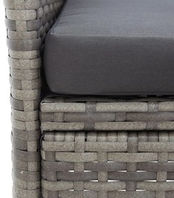 kétszemélyes szürke polyrattan kerti pad teázóasztallal 143 cm
