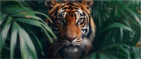 Kép - Egy tigris portréja a dzsungelben (120x50 cm)