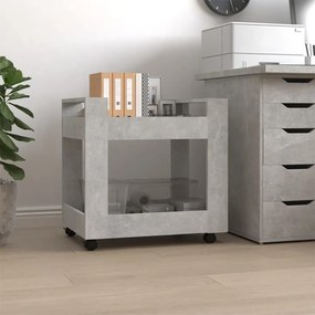 betonszürke szerelt fa asztal-kocsi 60 x 45 x 60 cm
