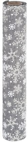 Big snowflakes dekor anyag, szürke, 21 x 250 cm