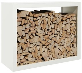 fehér acél tűzifatároló 100 x 40 x 80 cm