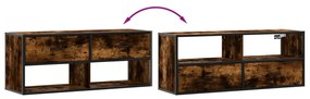 füstös tölgy színű szerelt fa és fém TV-szekrény 100x31x39,5 cm
