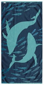 Kék strandtörölköző 90x180 cm Dolphin – DecoKing