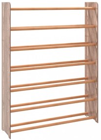 barna szerelt fa cipőtartó 90x24x117 cm