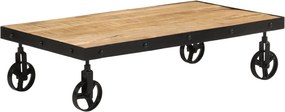 vidaXL tömör mangófa kerekes dohányzóasztal 100 x 55 x 26 cm
