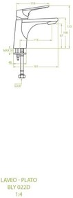 Laveo Plato, mosdócsaptelep h-153, króm, LAV-BLY_022D