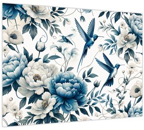 Kép - Kolibrikok virágokkal (70x50 cm)