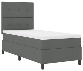 Box Spring Ágy matraccal Sötétszürke 100x200 cm Szövet