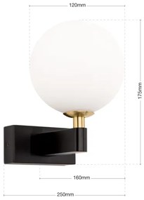 Orion WA 2-1375/1 - Fürdőszobai fali lámpa MARA 1xG9/20W/230V IP44 fekete