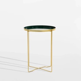 Asztal tálcával zöld-arany 47,5 cm