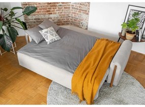 Bézs kordbársony kinyitható-tárolóhelyes kanapé 244 cm Arcadova – ELTAP