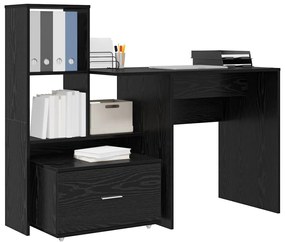 Asztal fiókkal Musta tammi 131.5 x 50 x 106.5 cm Faanyag