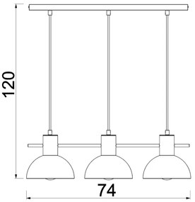 Csillár zsinóron ESTATE MINI 3xE27/15W/230V fekete