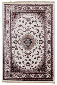 Gépi perzsa szőnyeg bézs Isfahan 160x230 klasszikus nappali szőnyeg