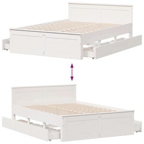 fehér tömör fenyőfa fejtámlás ágykeret matrac nélkül 160x200 cm