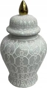 gravírozott kerámia tartály Amfora fehér arany váza Waza ginger urna