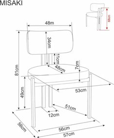 Misaki étkezőszék világosbézs/kasmír