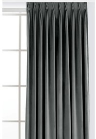 Sötétszürke bársony dimout (részleges sötétítő) függöny 265x250 cm Velto – Filumi