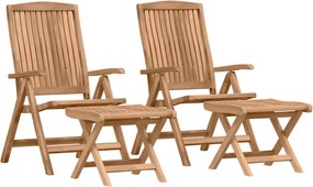 vidaXL Kert étkező szett 4 pcs Barna Tömör Teakfa