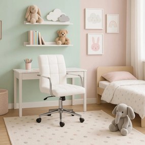 Forgószék ifjúsági fehér ökobőr. ASTRO