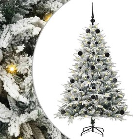 vidaXL Műfenyő világítással és gömbkészlettel Zöld 150 cm PVC és PE