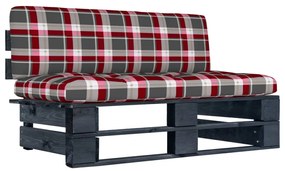 vidaXL fekete impregnált fenyőfa kerti középső raklapkanapé