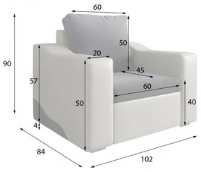 Fotel Winter (szürke + fekete). 616069