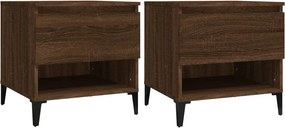 vidaXL 2 db barna tölgyszínű szerelt fa kisasztal 50 x 46 x 50 cm