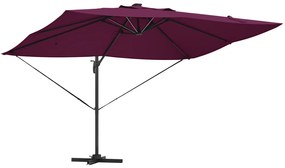 Konzolos Roma Napernyő LED-del Bordeaux Piros 352x251x265 cm Alumínium