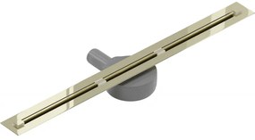 Mexen Flat Super Slim, szupervékony vízelvezető csatorna 360°-ban forgatható szifonnal 50 cm, fényes arany, 1551050