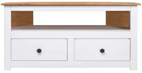 fehér tömör fenyőfa sarok TV-szekrény 93 x 49 x 49 cm